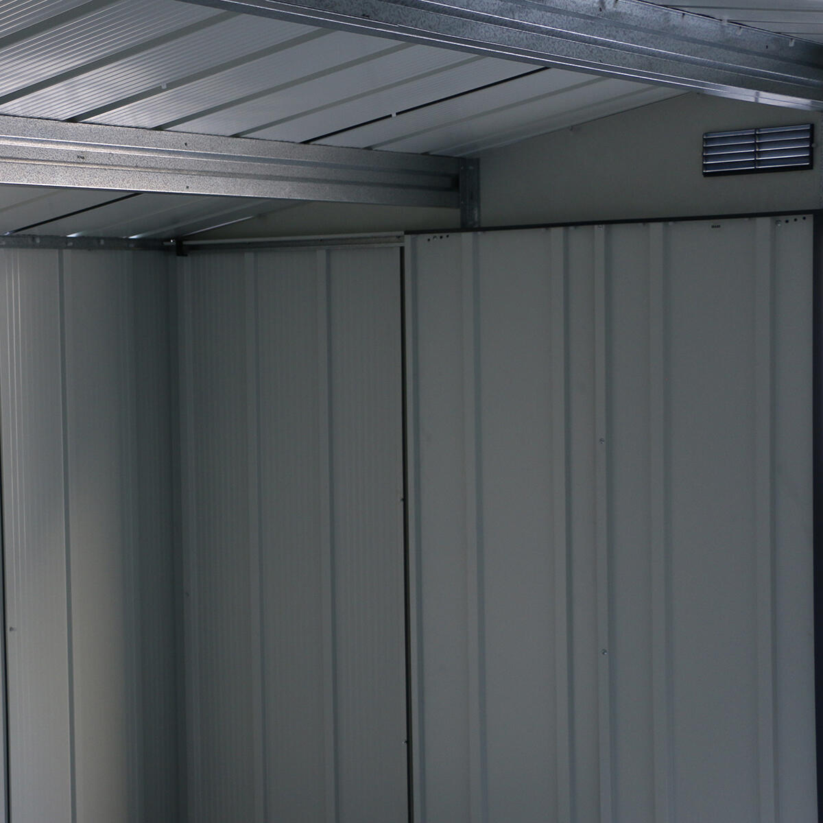 Caseta cobertizo Eco Gandía 10×8 metal gris antracita 7/7