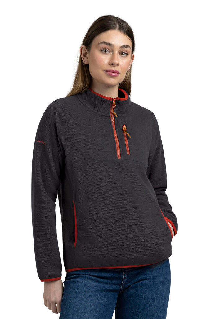 Polaire Trespass Tister femme 100% polyester gris col demi-zip 3/7