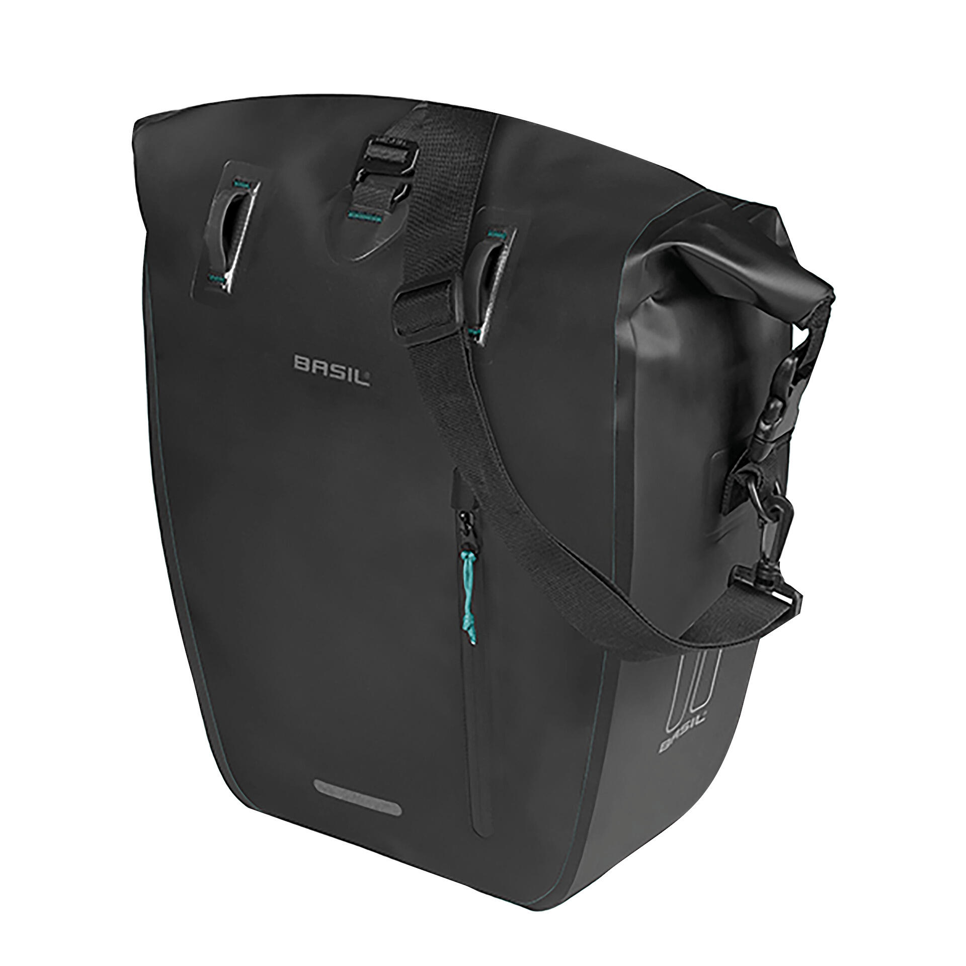 BASIL Borsa singola per bicicletta Rivo M MIK Hooks, nera