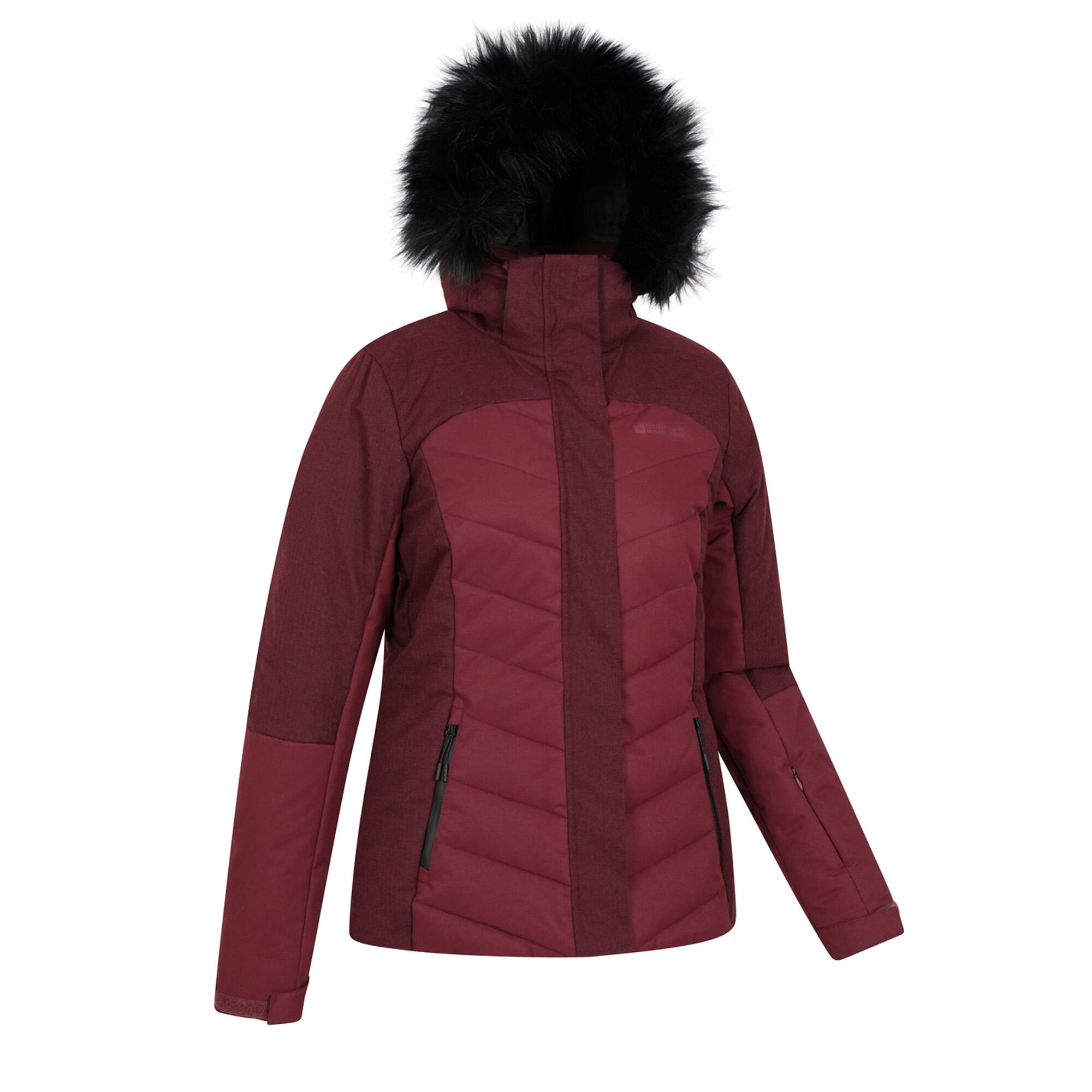 Womens/Ladies Pyrenees II Padded Ski Jacket (Berry) 3/4