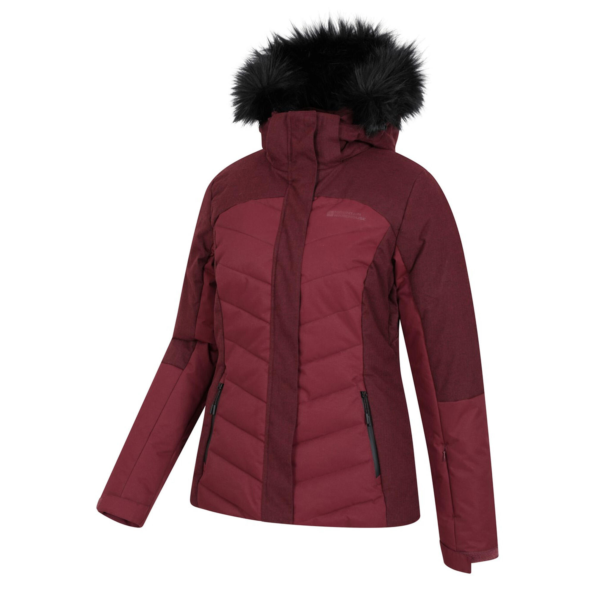 Womens/Ladies Pyrenees II Padded Ski Jacket (Berry) 4/4