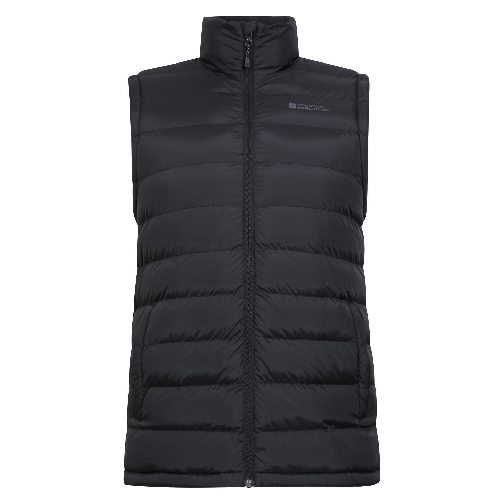 MOUNTAIN WAREHOUSE Mens Seasons Faux Fur Lined Padded Gilet (Black)