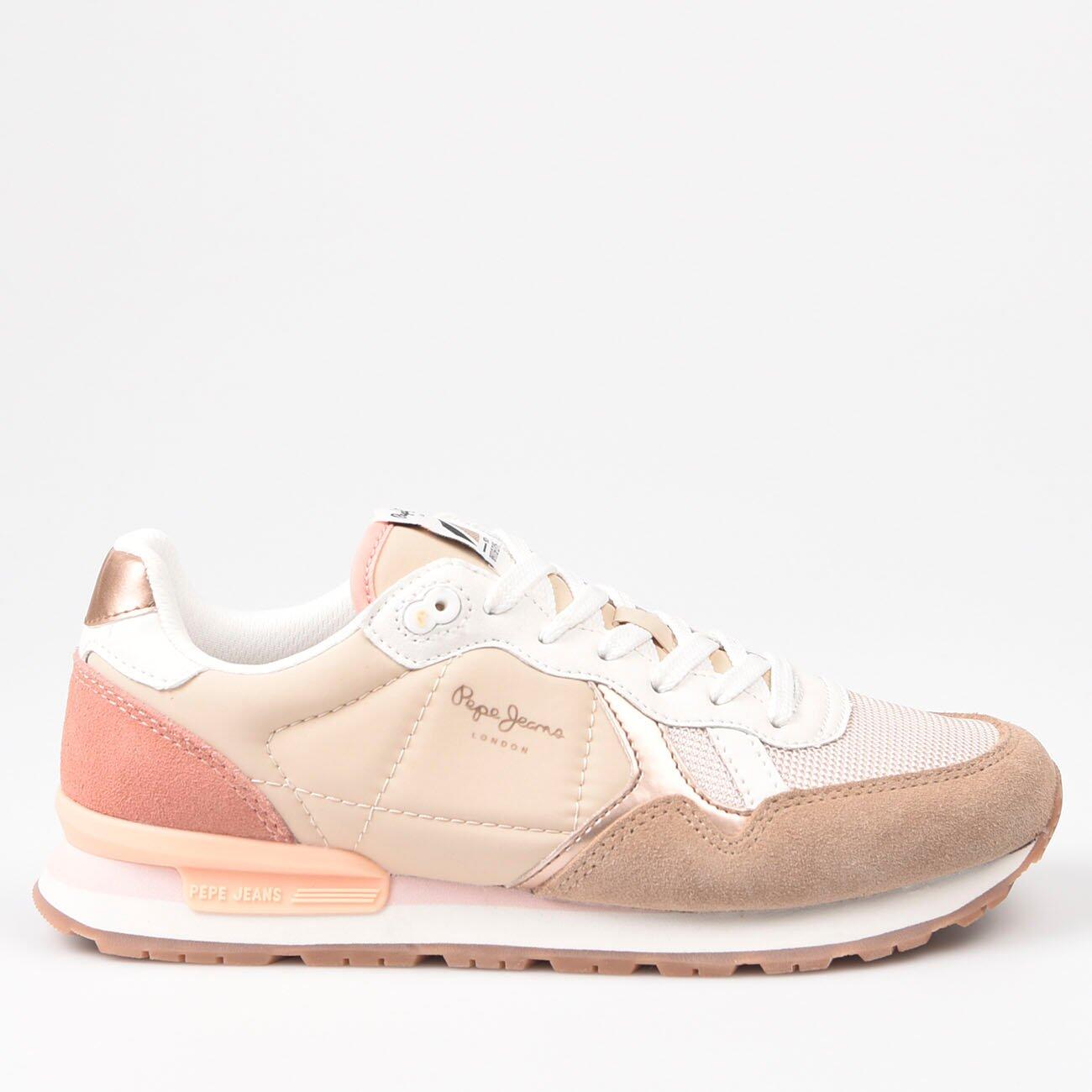 Pepe Jeans - Baskets Pepe Jeans Modèle Pls40012 Pour Femmes - Chaussures De Sport - Beige|rose - Decathlon
