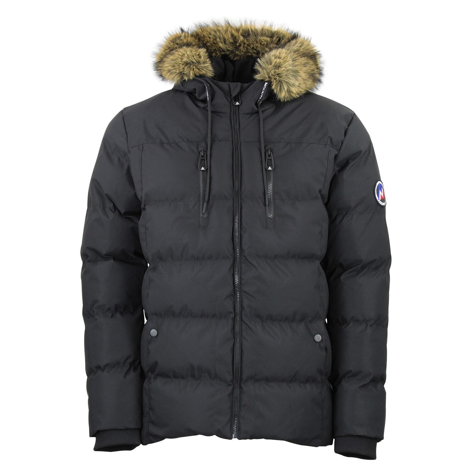 Peak Mountain - Doudoune À Capuche En Fourrure Femme Peak Mountain - Doudoune Synthétique - Noir - Decathlon