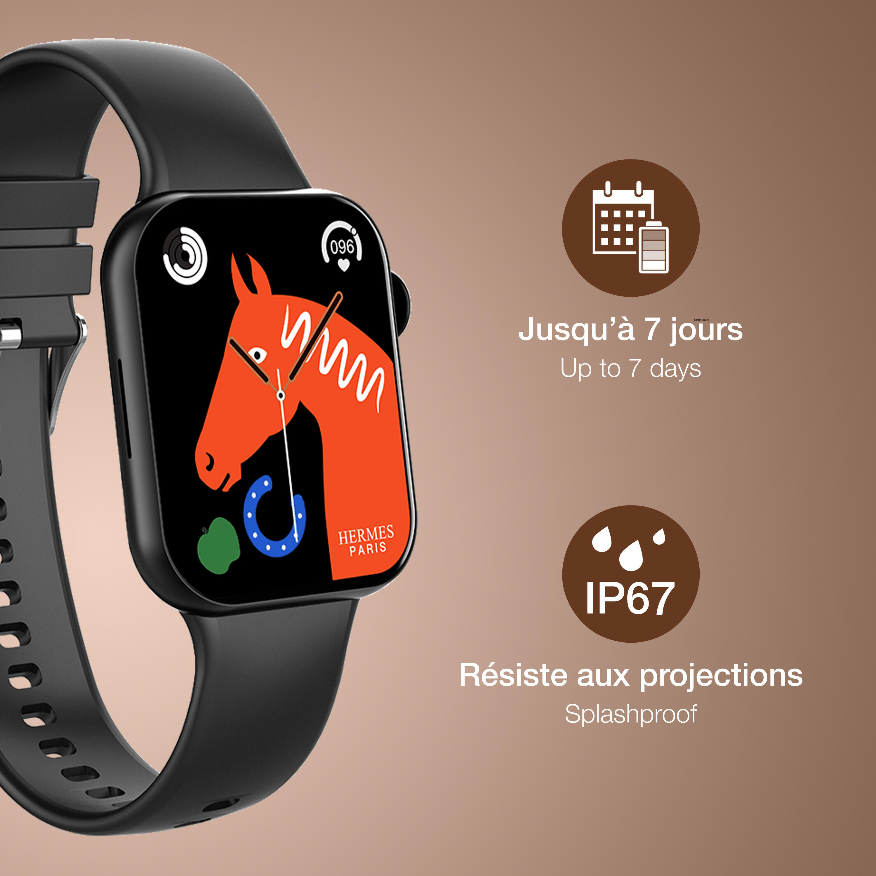 Montre connectée Square Noire Bigben 2/4