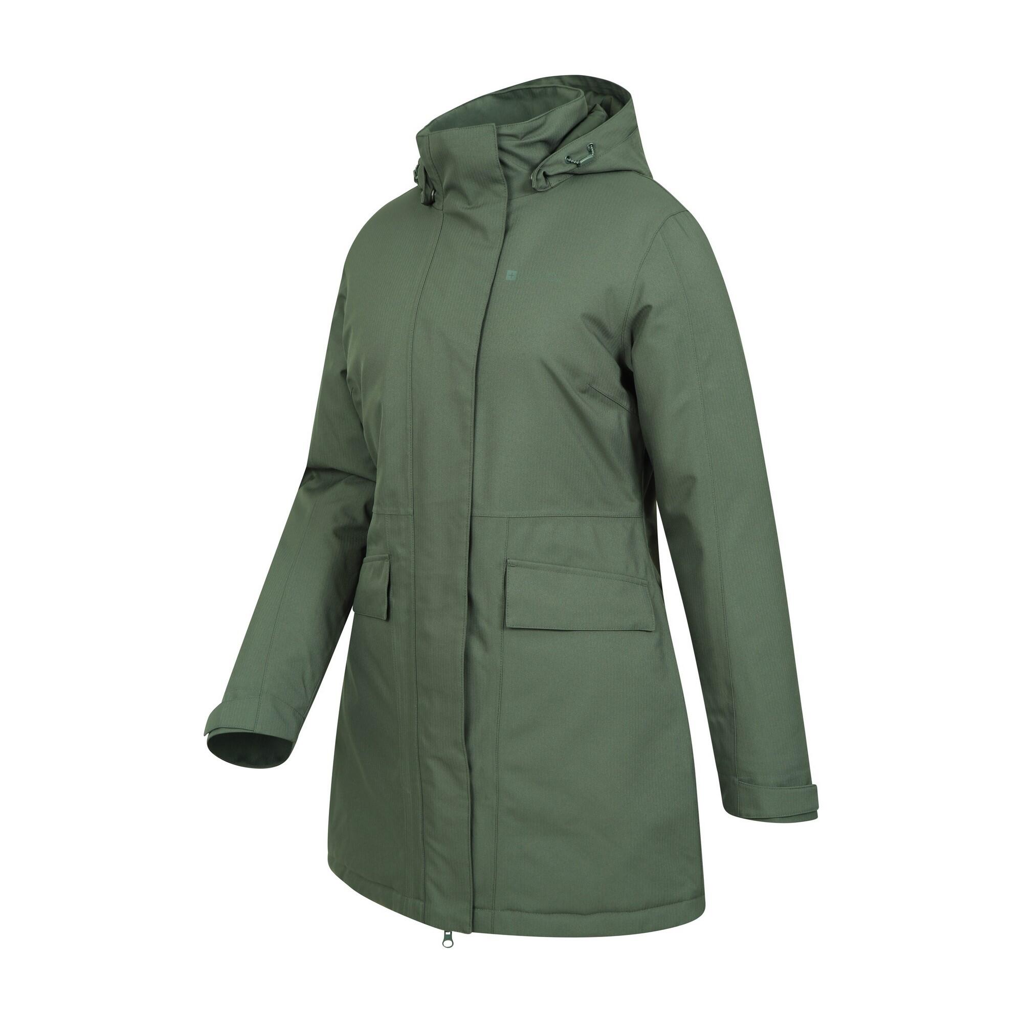 "Rain On" Steppjacke für Damen Khaki-Braun 3/4