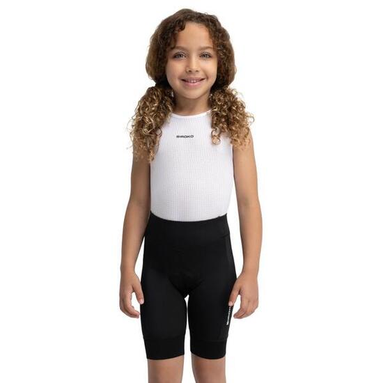 Cuissard vélo sans bretelles fille Cyclisme Enfants K-Core Racing Black Noir
