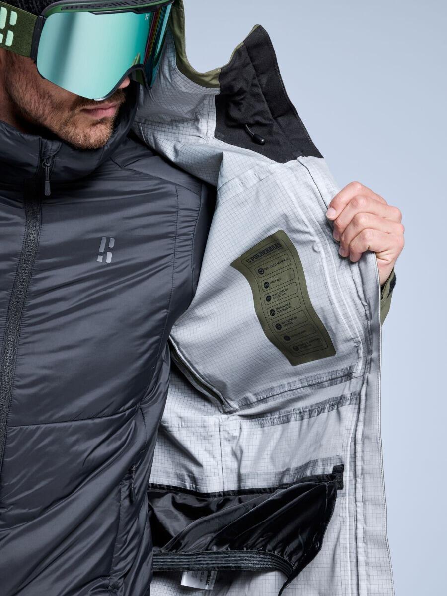 Chaqueta de esquí - Hombre - Hardshell - Freeride 3L - Verde Oliva 2/7