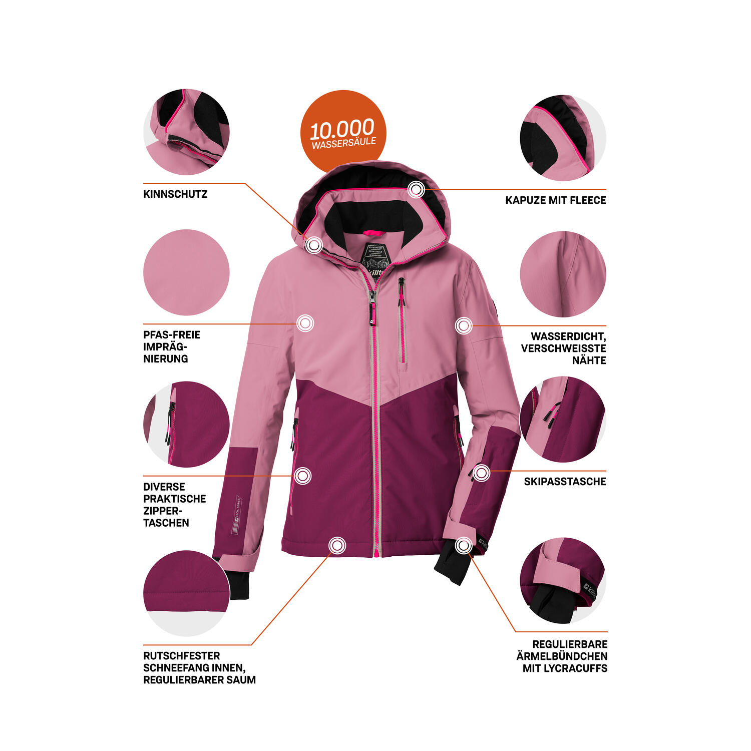 Kinder Skijacke KSW 207 GRLS SKI JCKT 5/6
