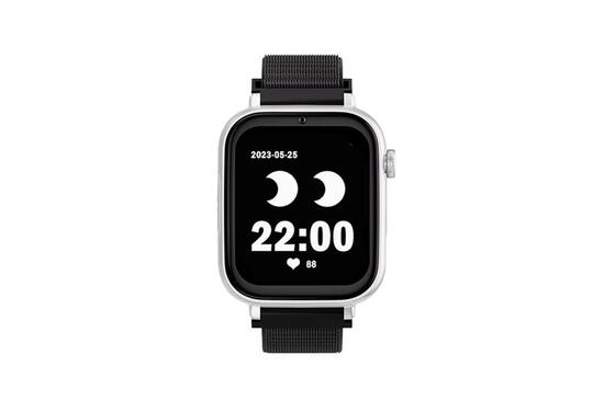 SaveWatch Plus 4G Boîtier Blanc Bracelet Tissu Noir