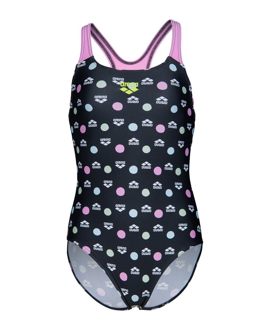 Arena Multiple-Dot Maillot de Bain Enfant - Noir / Rose, 12-13 6/7