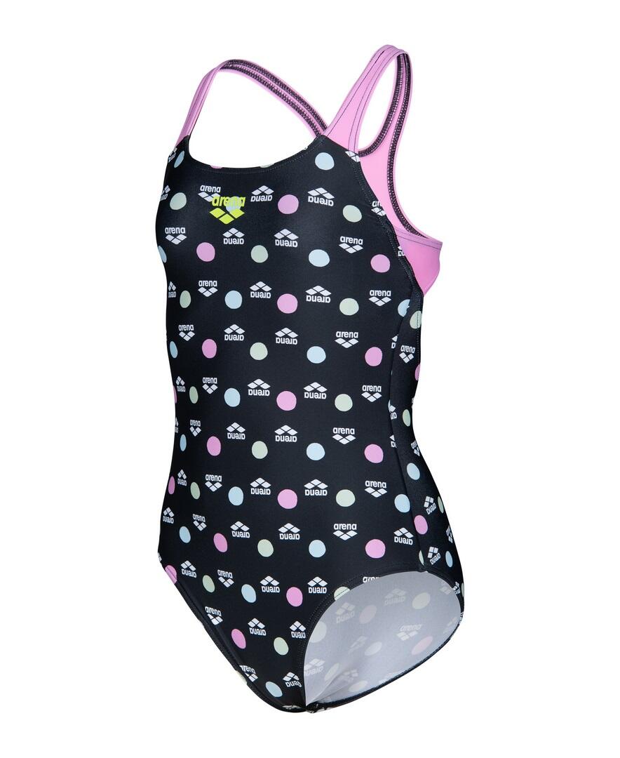 Arena Multiple-Dot Maillot de Bain Enfant - Noir / Rose, 12-13 5/7