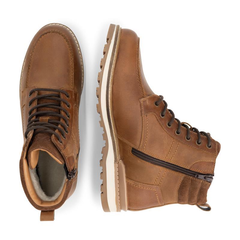 Lindved Men - Bottines à lacets - Doublure en laine - Cognac 4/5