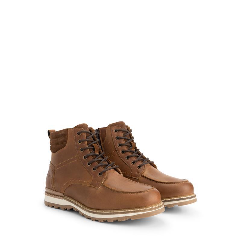Travelin' - Lindved Men - Bottines À Lacets - Doublure En Laine - Cognac - Bottes - Marron - Decathlon