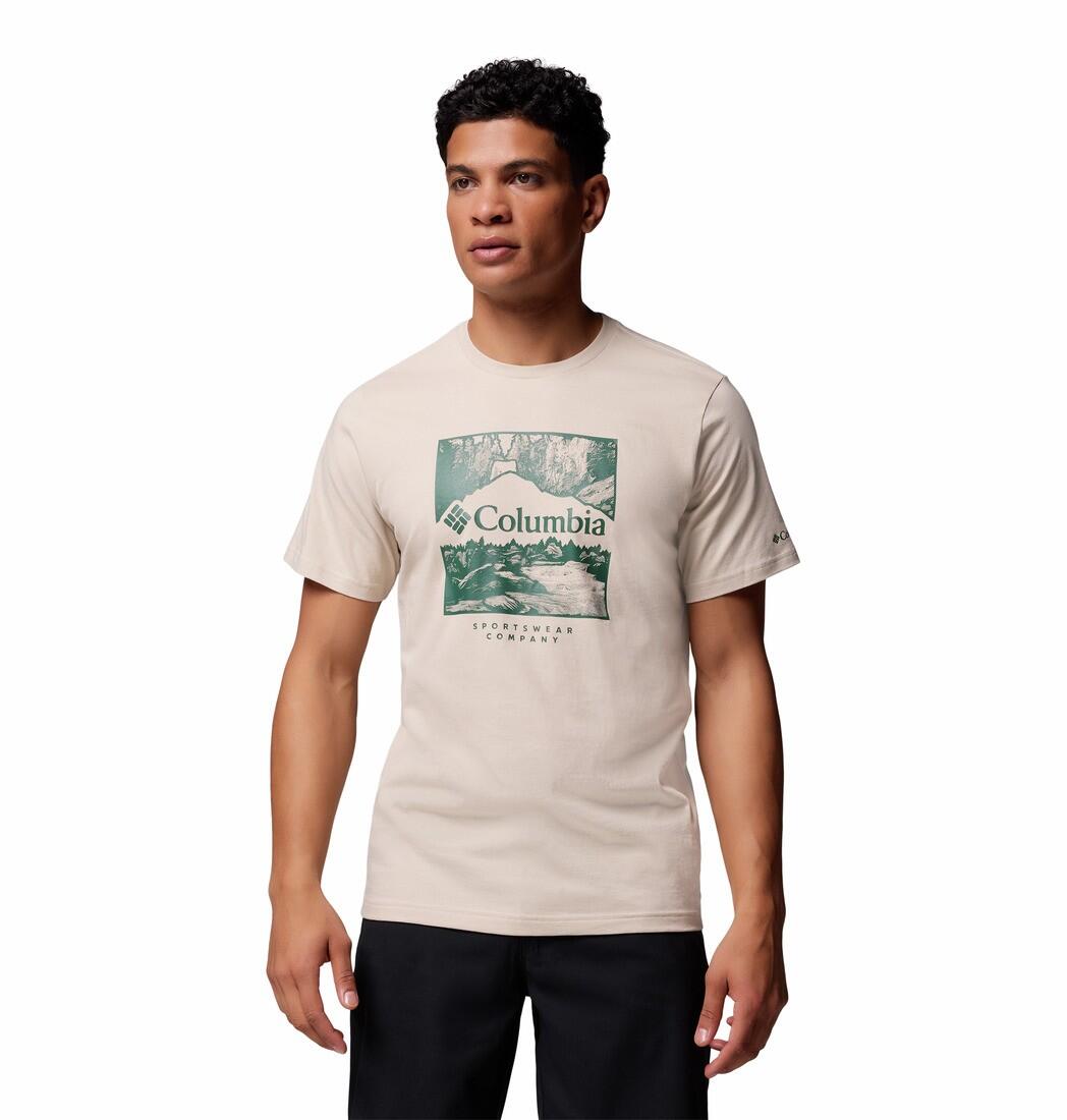 Tee Shirt en Coton Columbia "CSC SEASONAL LOGO TEE" M Beige 1/7