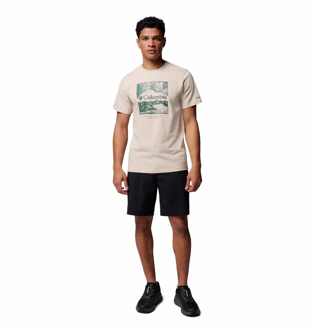 Tee Shirt en Coton Columbia "CSC SEASONAL LOGO TEE" M Beige 3/7