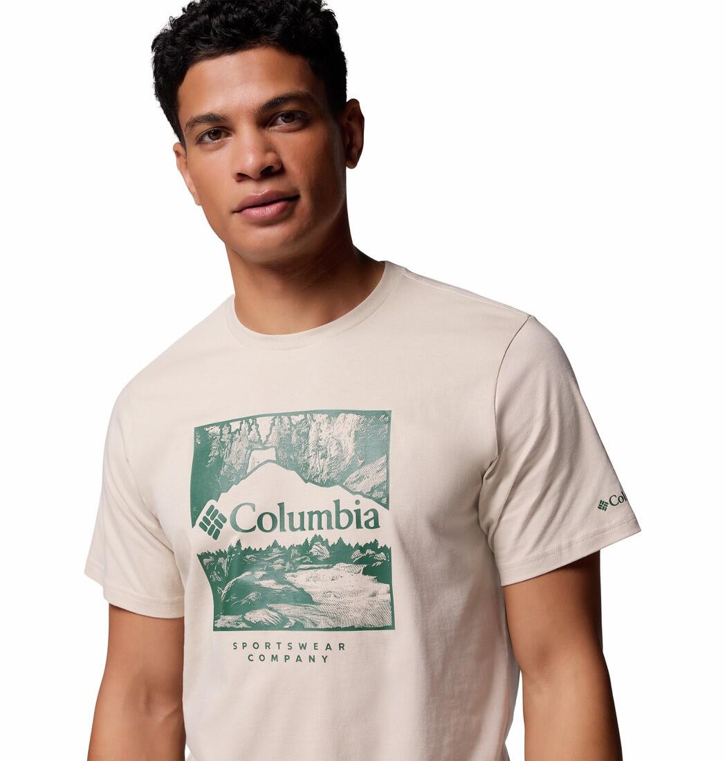 Tee Shirt en Coton Columbia "CSC SEASONAL LOGO TEE" M Beige 4/7