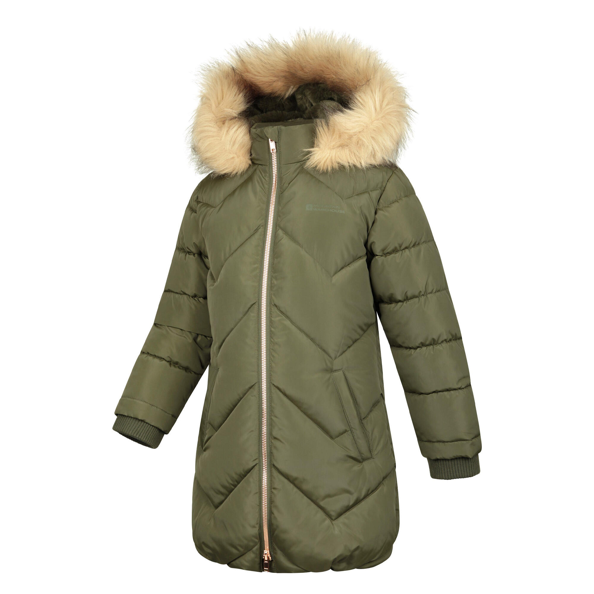 Childrens/Kids Galaxy Water Resistant Padded Jacket (Dark Khaki) 3/4