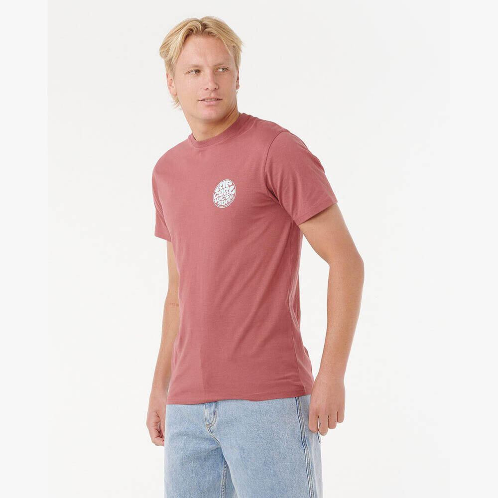 Tee Shirt en Coton Rip Curl "WETTIE ICON TEE" XL Rouge 3/5