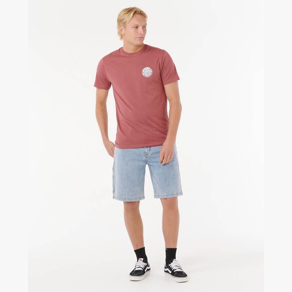 Tee Shirt en Coton Rip Curl "WETTIE ICON TEE" XL Rouge 4/5