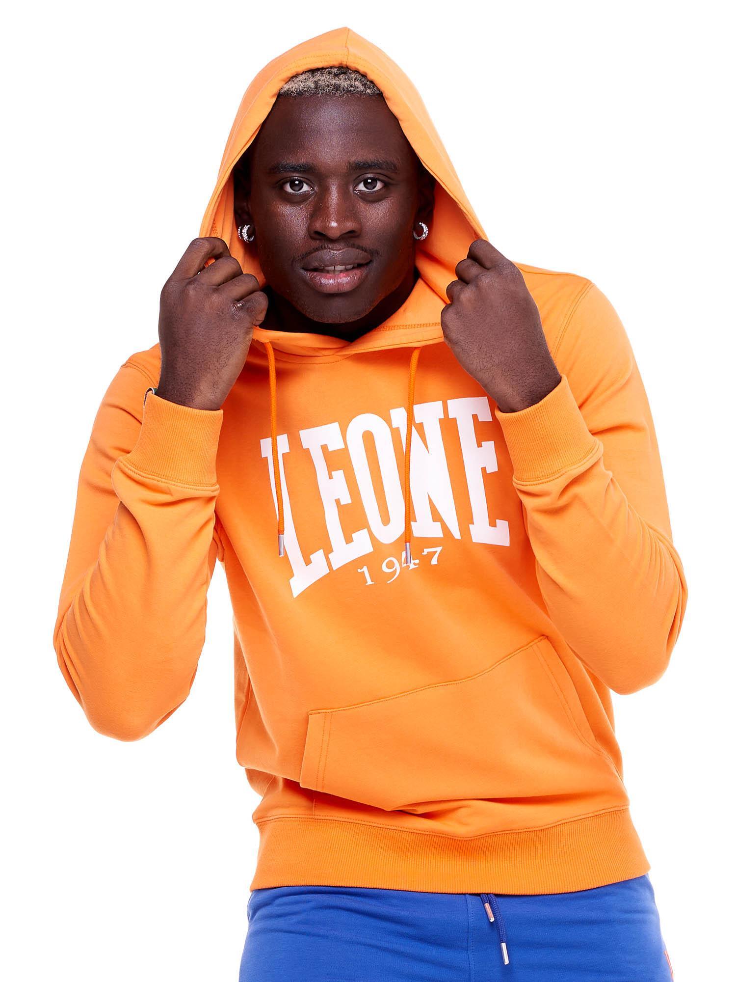 Felpa uomo con cappuccio Leone 1947 Apparel Big Logo, cotone leggero 5/8