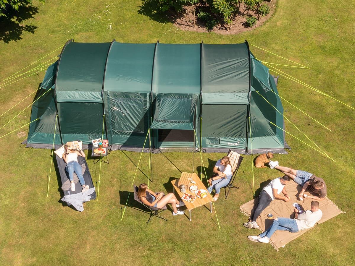 Tente tunnel familiale Montana 8 Sleeper - 8 Personnes - 3 cabines sombres 3/8