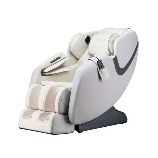 Poltrona massaggiante MARINO con rivestimento in tessuto premium - grigio chiaro