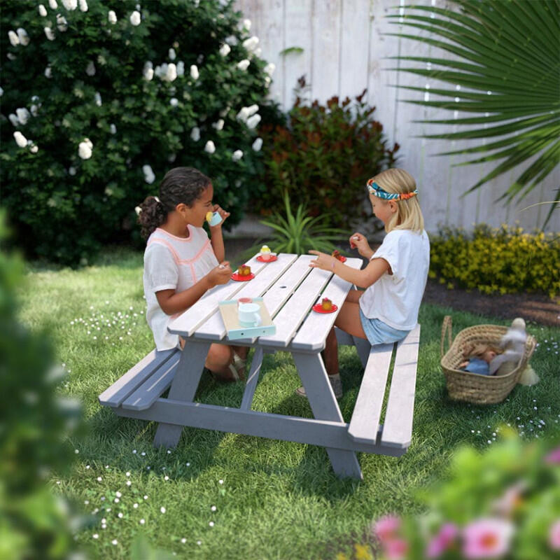 Table de pique-nique en bois pour enfants grise PICNIC 5/5
