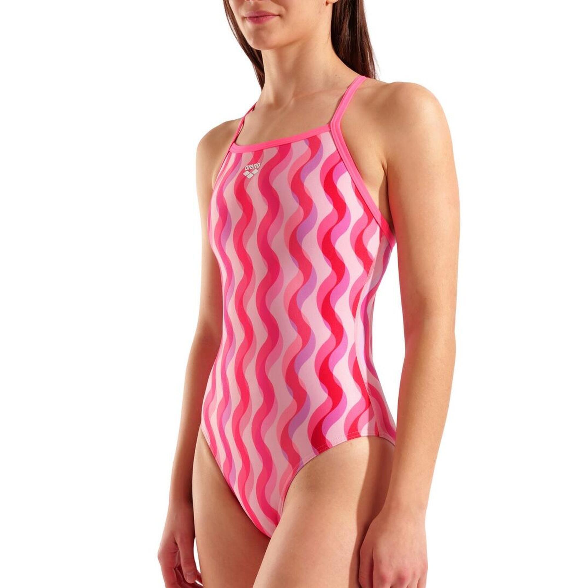 Strój Kąpielowy Damski Arena Ripple Print Swimsuit Lightdrop