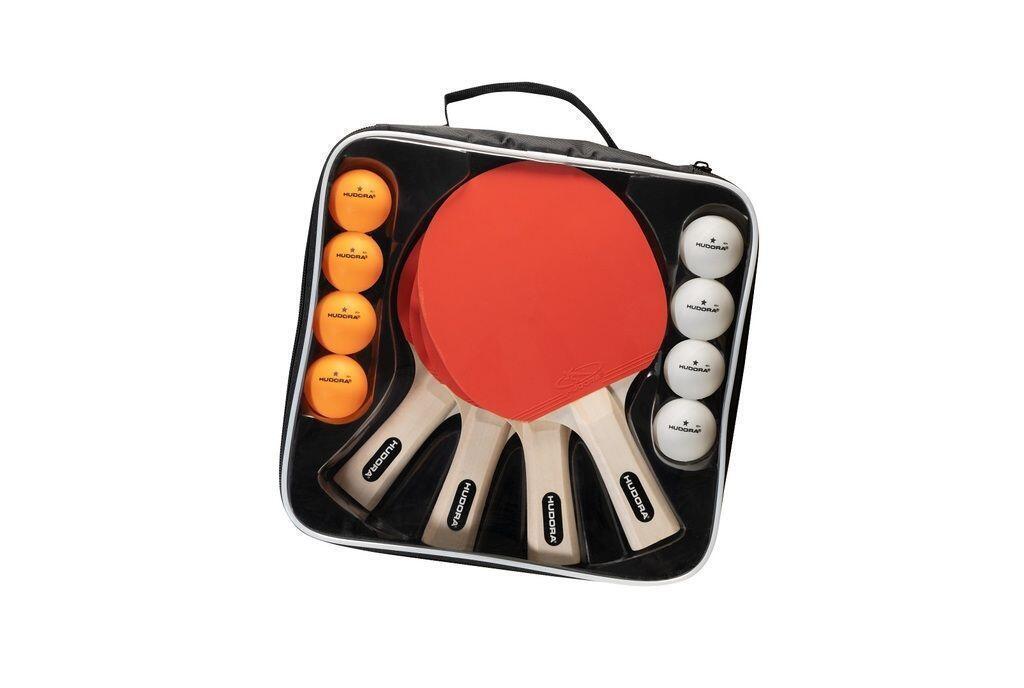 HUDORA Set ping pong Hudora Friends — 4 racchette, 8 palline, borsa