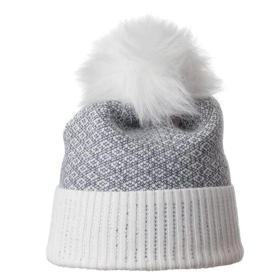 Bonnet pompon KOBUS gris