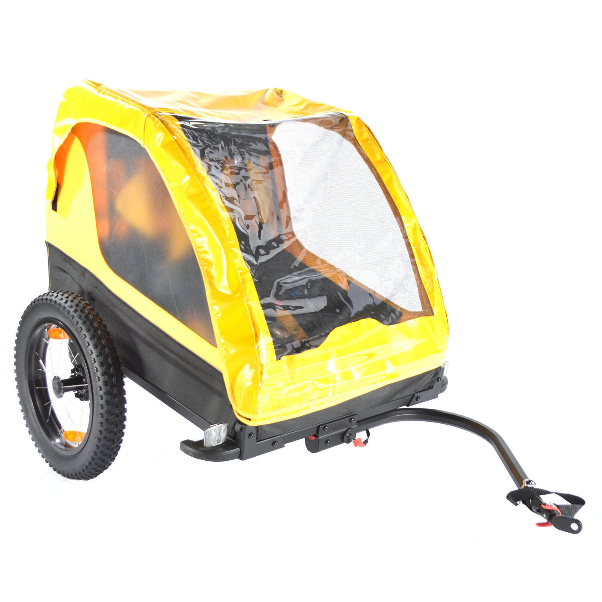 Bikcarry - Remorque Vélo Bikids – L’aventure En Famille, En Toute Sécurité ! - Remorque À Vélo - Jaune|noir - 16" - Decathlon