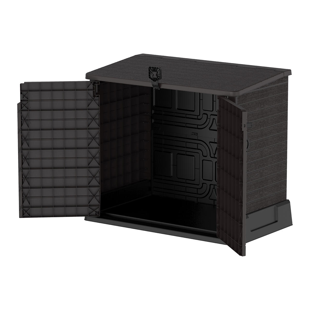 Arcón cubre cubos exterior 850 L PVC marrón 6/7
