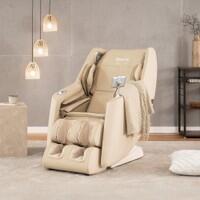 Fauteuil de massage CORVIA avec rembourrage en tissu tissé haut de gamme - Beige 2/5