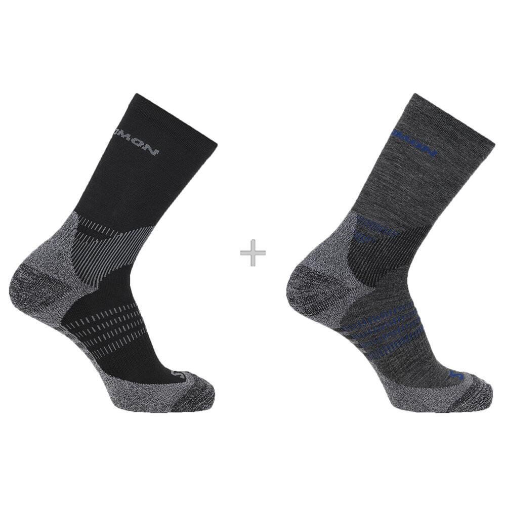 Salomon - X Ultra Access Crew 2-pack - Chaussettes - Noir - 36/38 - Decathlon