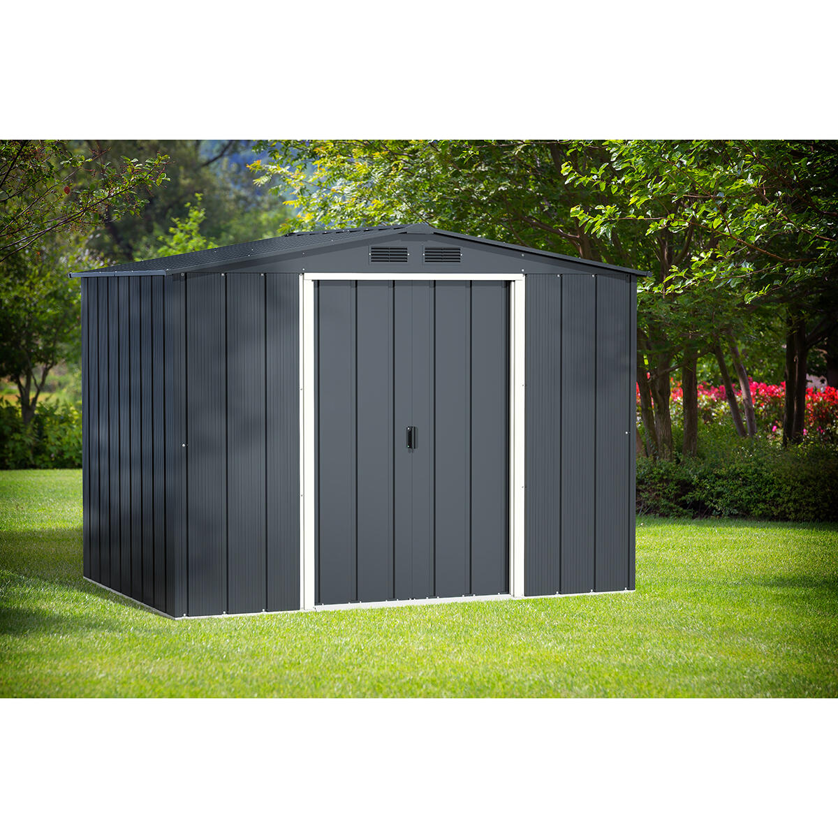 Caseta jardín Eco Altea 8×6 metal gris antracita 2/7