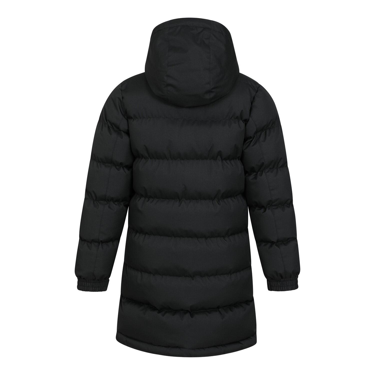 Childrens/Kids Water Resistant Longline Padded Jacket (Black) 2/4