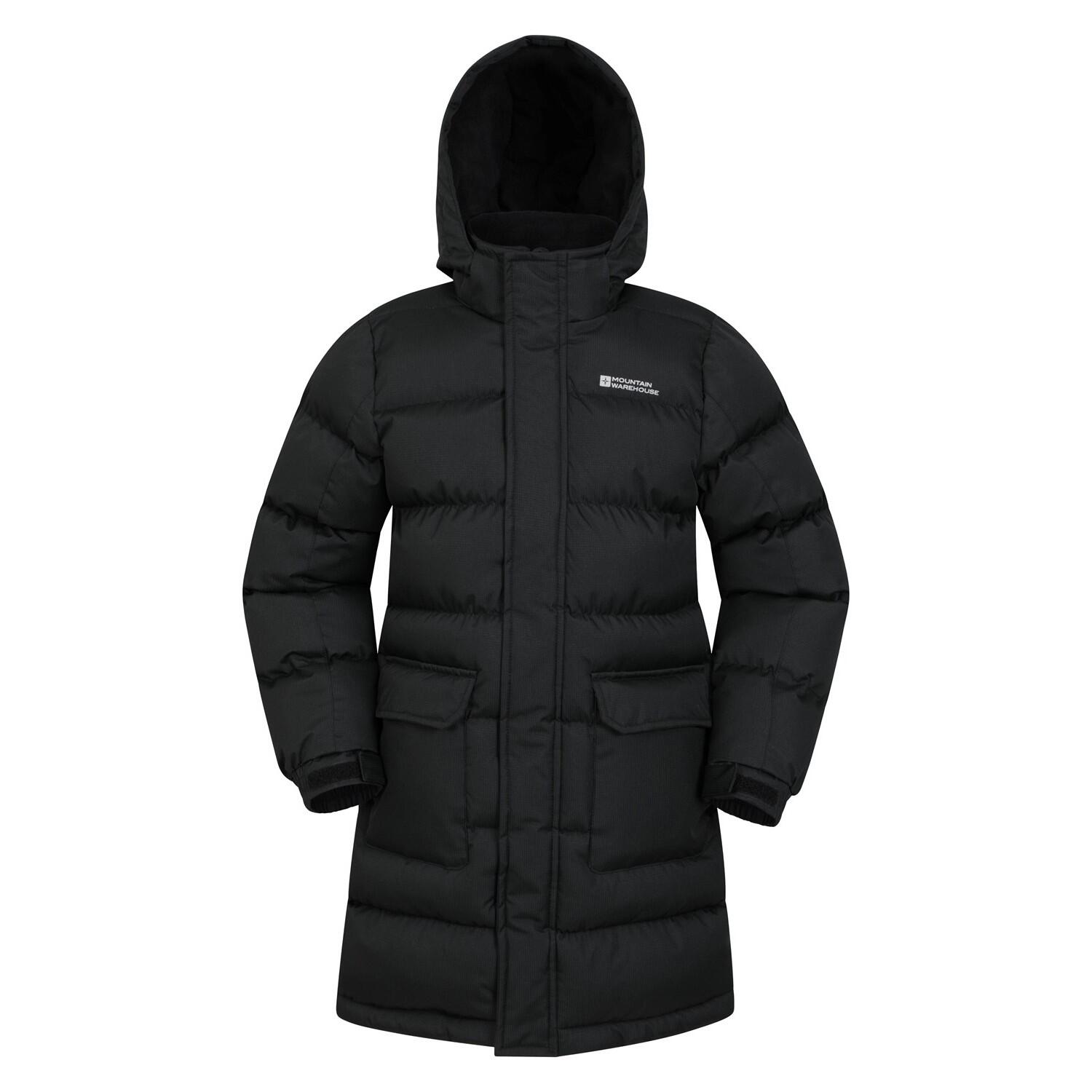 MOUNTAIN WAREHOUSE Childrens/Kids Water Resistant Longline Padded Jacket (Black)