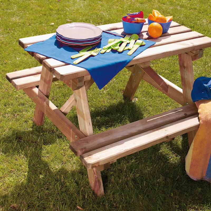 Table de pique-nique en bois traité pour enfants dès 18 mois AUREA 2/5