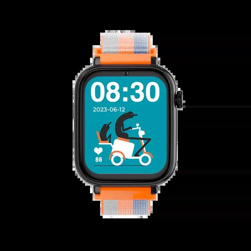 SaveWatch Plus 4G Black Case Orange Fabric Strap