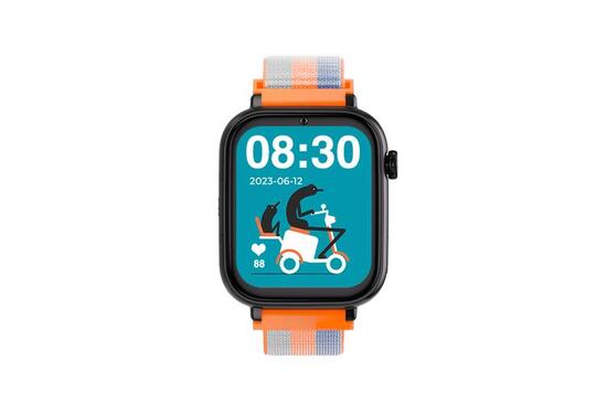 SaveWatch Plus 4G Boîtier Noir Bracelet Tissu Orange