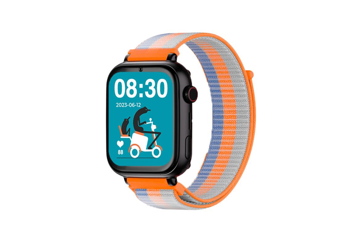 SaveWatch Plus 4G Caixa Preta Pulseira Tecido Laranja 2/4