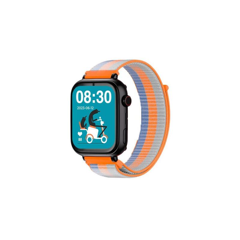 SaveWatch Plus 4G Carcasă Neagră Curea Material Portocaliu