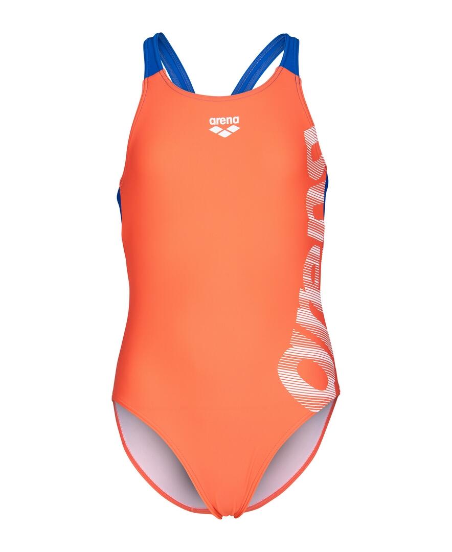 Arena Graphic Maillot de Bain Enfant - Orange / Bleu clair 6/7