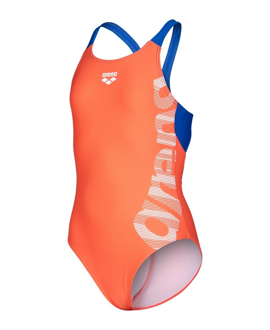 Arena Graphic Maillot de Bain Enfant - Orange / Bleu clair 5/7