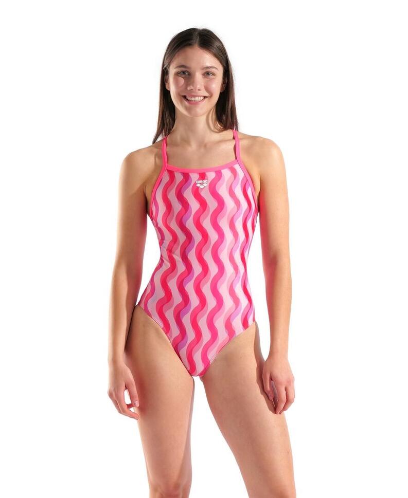 Strój Kąpielowy Damski Arena Ripple Print Swimsuit Lightdrop