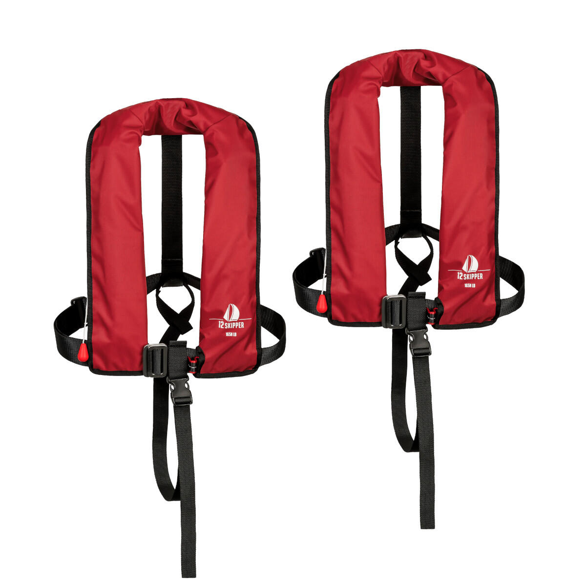 12skipper - Lot De 2 :  Gilet De Sauvetage Automatique 165n Iso Avec Harnais - Rouge - Gilet De Sauvetage - Rouge - Decathlon