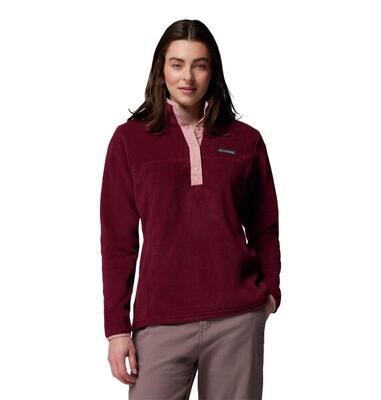 Benton springs half snap fleece dames korte rits fleece rich wine, eras