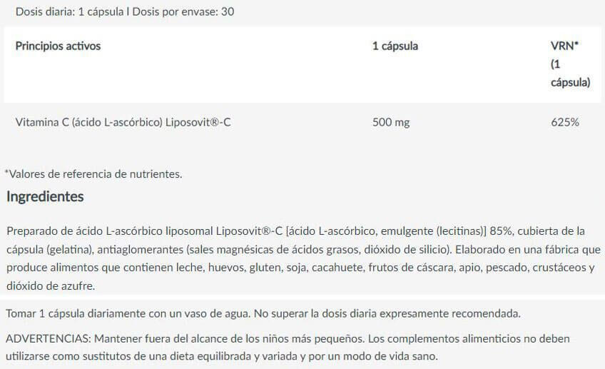 Vitamina C liposomiale - 30 capsule Biotech USA 3/4