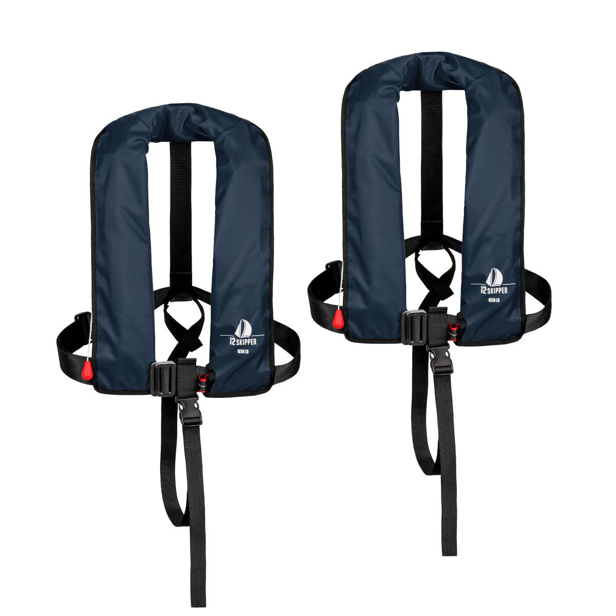 12skipper - Lot De 2 :  Gilet De Sauvetage Automatique 165n Iso Avec Harnais - Bleu Marine - Gilet De Sauvetage - Bleu - Decathlon